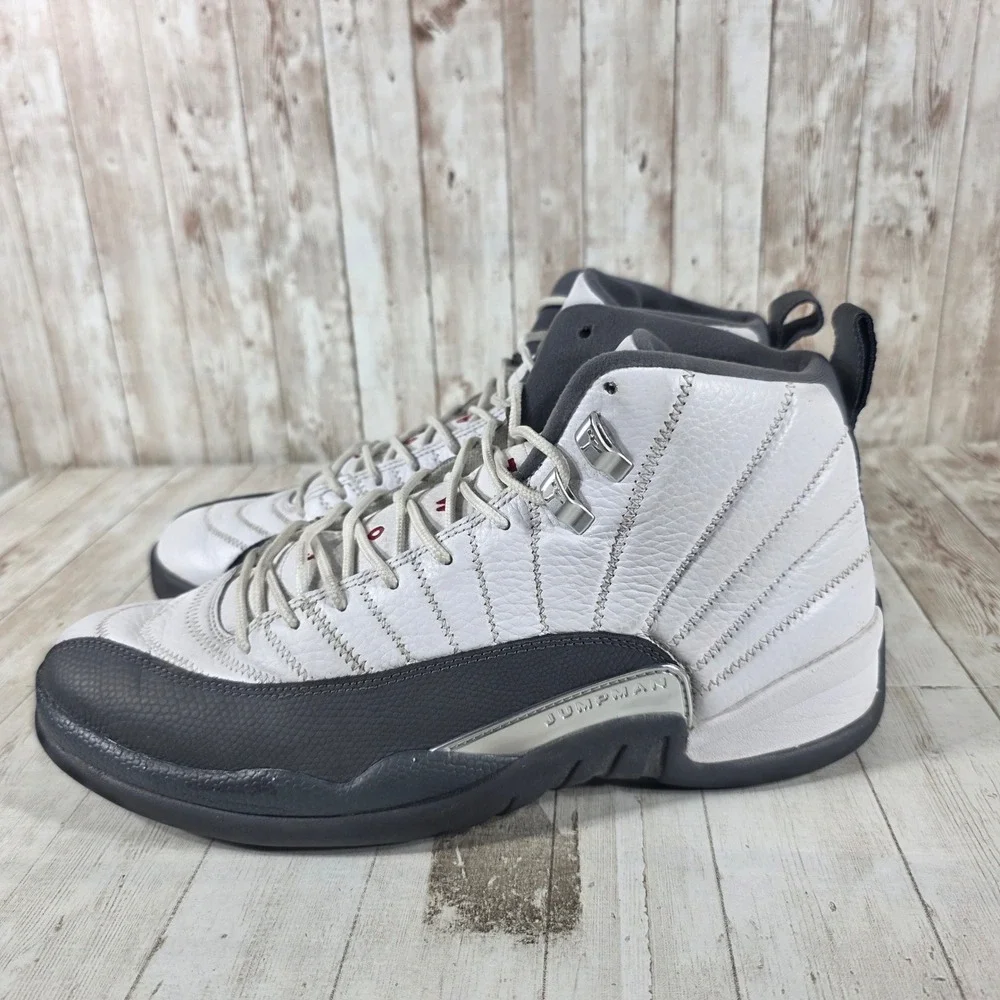 Jordan 12 Retro White Dark Grey Mens Size 13 Sneakers 130690-160 2019 Basketball